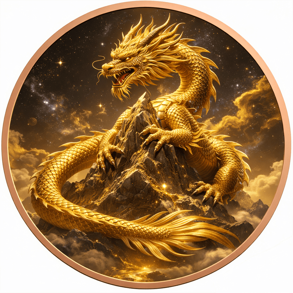 Golden Dragon 5 oz Colorized Copper Round (New in Capsule)