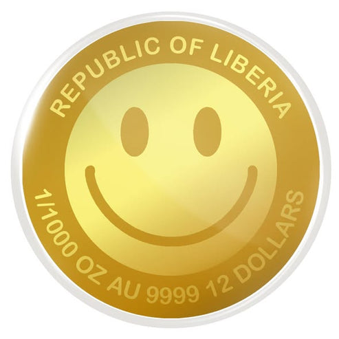Smiley coin 1/1000 gold .9999  in card sleeve and box