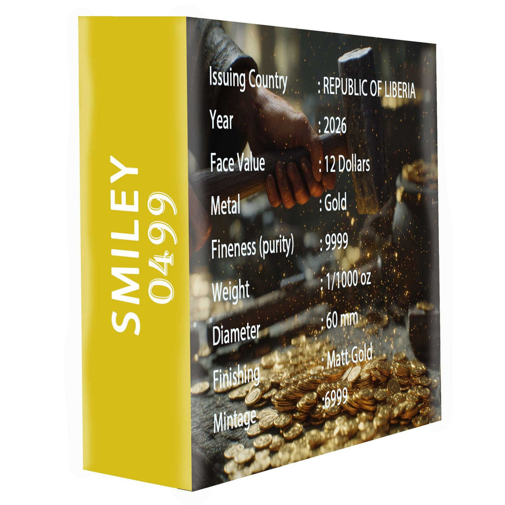 Smiley coin 1/1000 gold .9999  in card sleeve and box