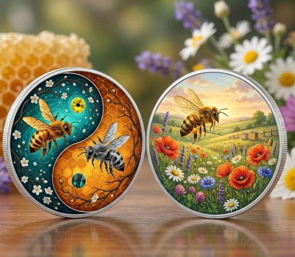 2026 Ultimate Honeybees 1 oz Bi-Metal Colorized Copper Round with Crystals (New in TEP)