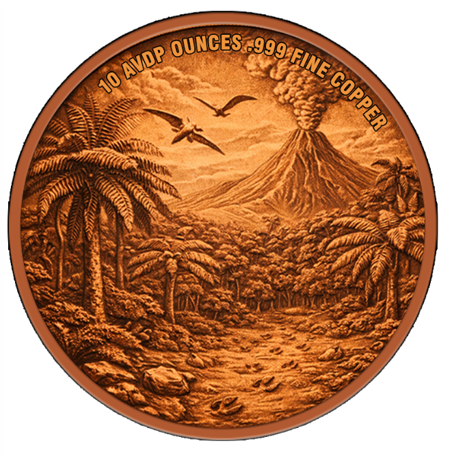 10oz T-Rex UHR Colorized Copper in Capsule