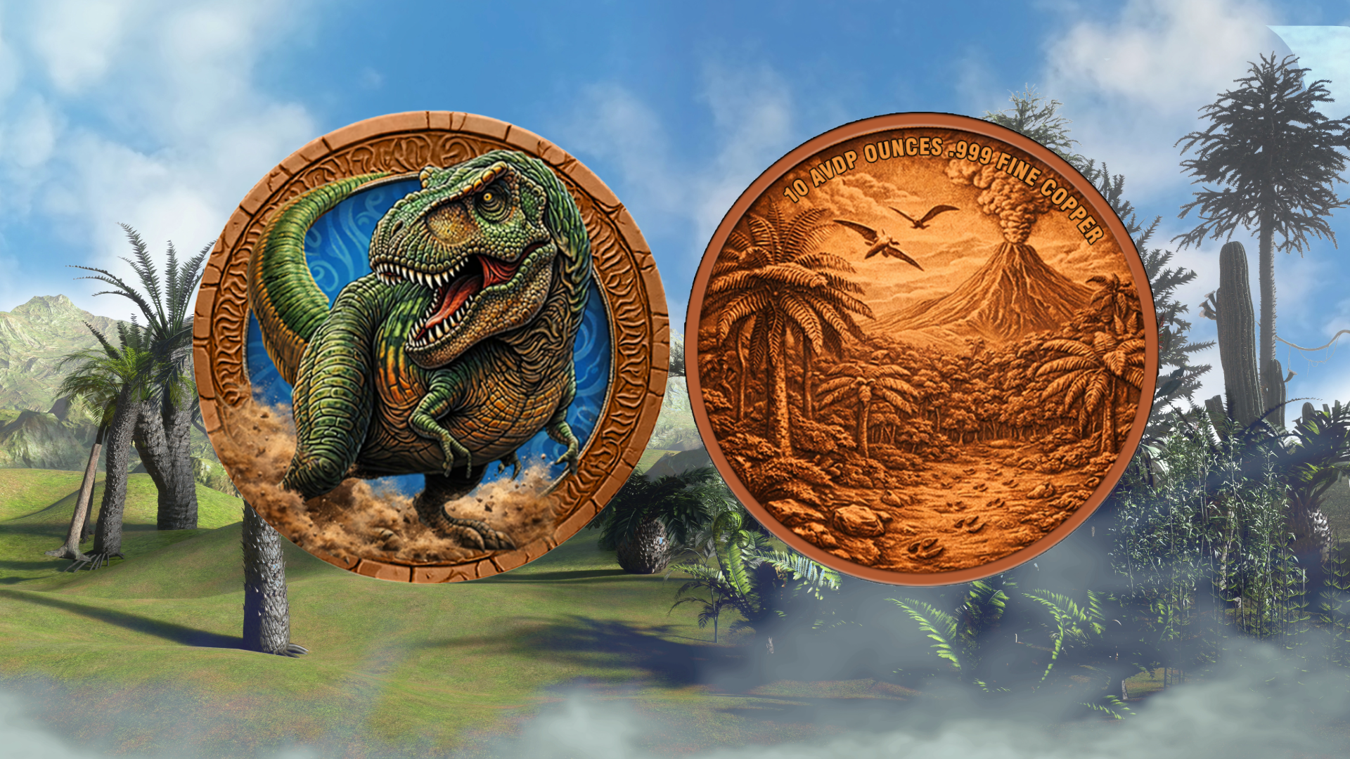10oz T-Rex UHR Colorized Copper in Capsule