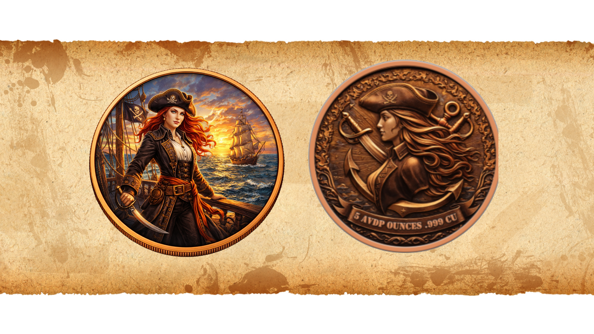 5oz Avdp Colorized Copper .999 CU in Capsule Limited Mintage 5,000 PRESALE