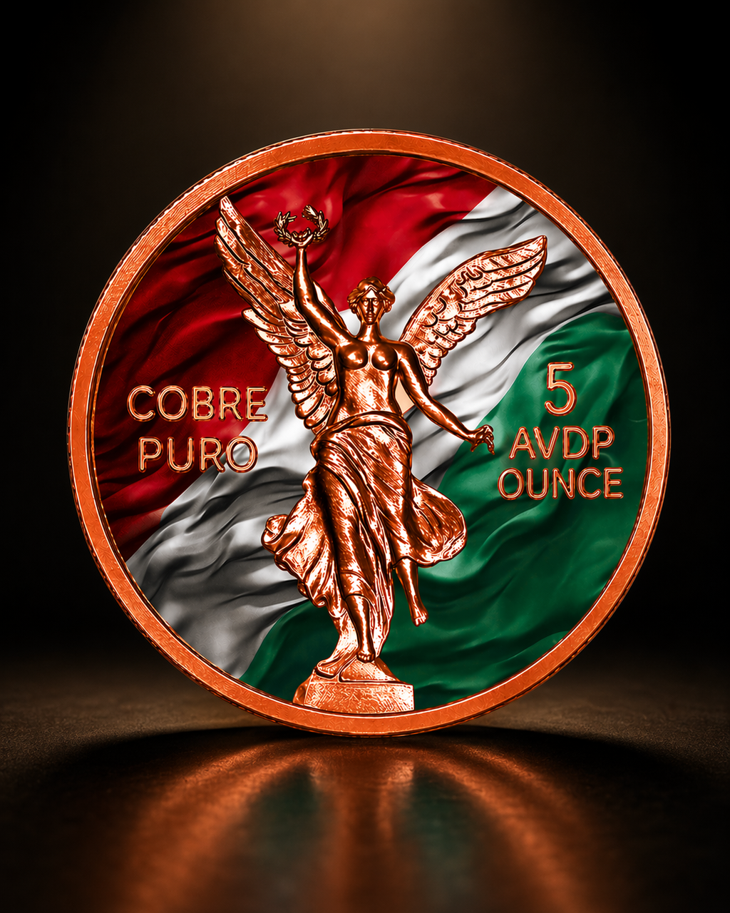 20 2026 Gold Gilded Ember of Mexico Copper Libertad Coin 5 AVDP Ounce .999