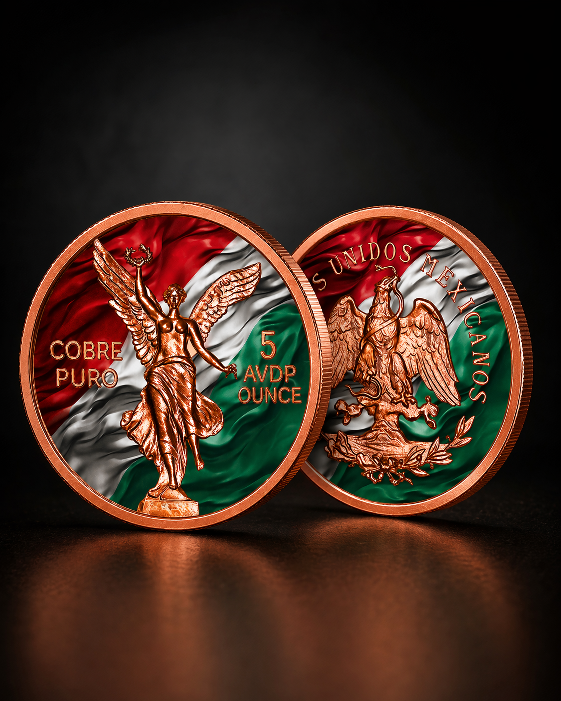 20 2026 Gold Gilded Ember of Mexico Copper Libertad Coin 5 AVDP Ounce .999
