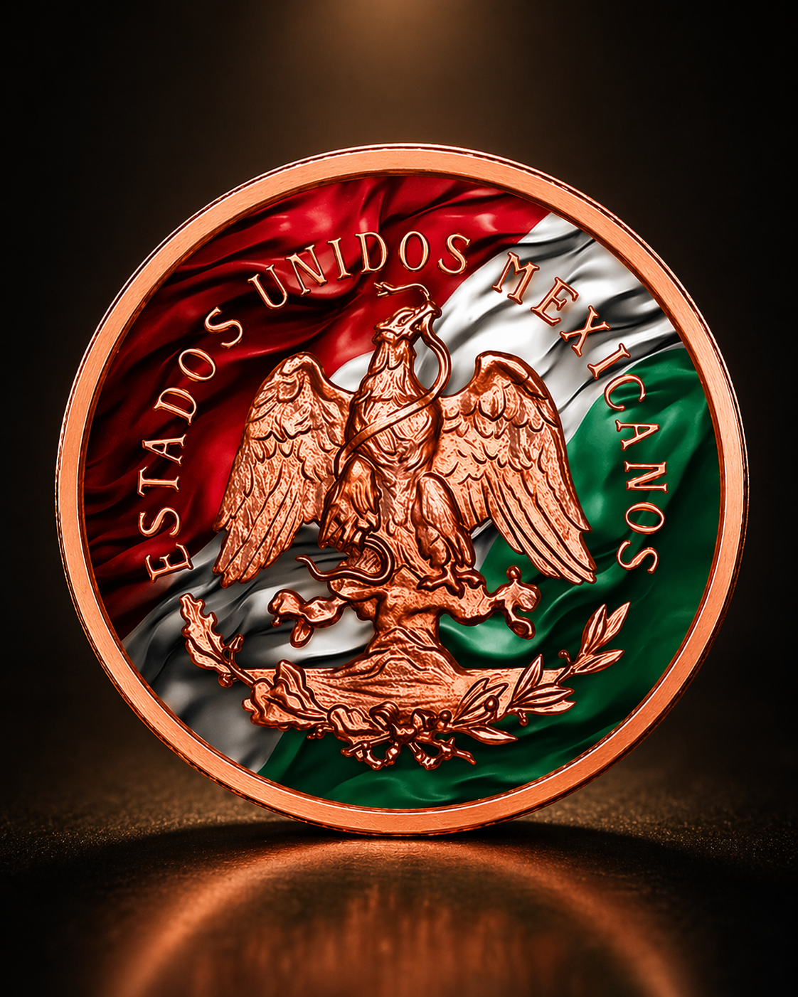 20 2026 Gold Gilded Ember of Mexico Copper Libertad Coin 5 AVDP Ounce .999